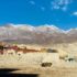 View of Lo Manthang in Upper Mustang with ancient walled city and Himalayan landscape