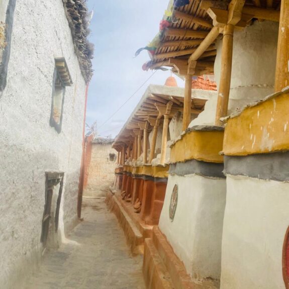Upper Mustang trekking trails showing desert mountain landscape and remote Himalayan path in Nepal