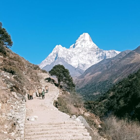 Mount Everest view from Everest Base Camp trail