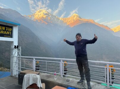 Sunrise view at Mardi Himal Base Camp, Annapurna region, Nepal