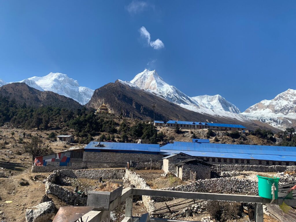 Remote Himalayan mountains with teahouses and local life
