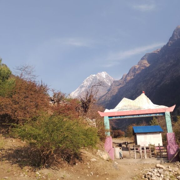Scenic view of Tsum Valley region in the Nepal Himalayas