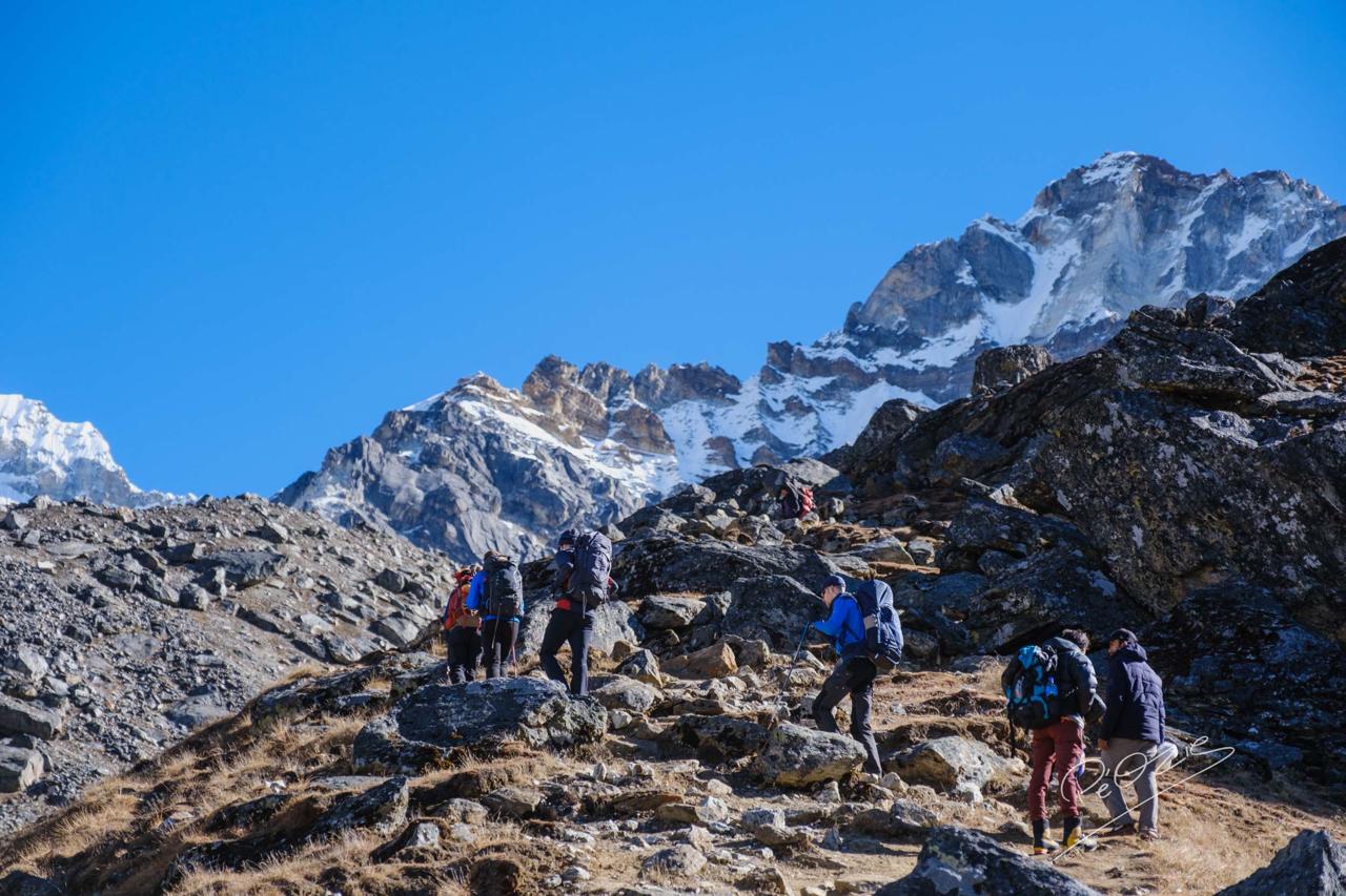 Lobuche trails and path on Everest Base Camp Trek with Local Guide in Nepal